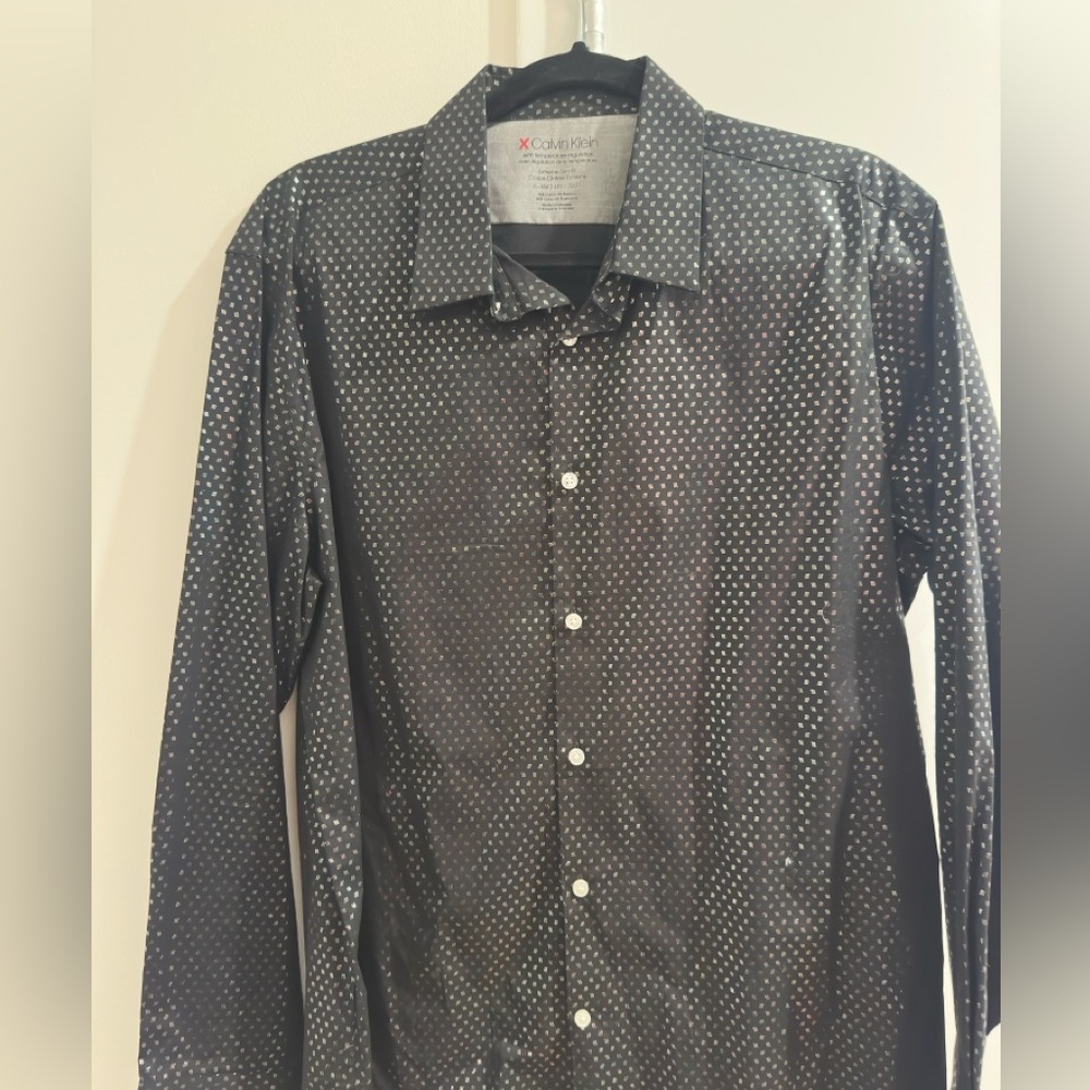 Calvin Klein X Dress Shirt Black with Metallic Detail